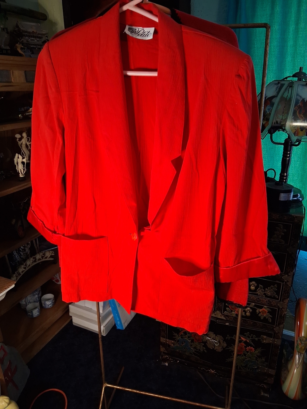Vintage-Inspired Bright Red Women's Blazer Jacket - WHIT Label